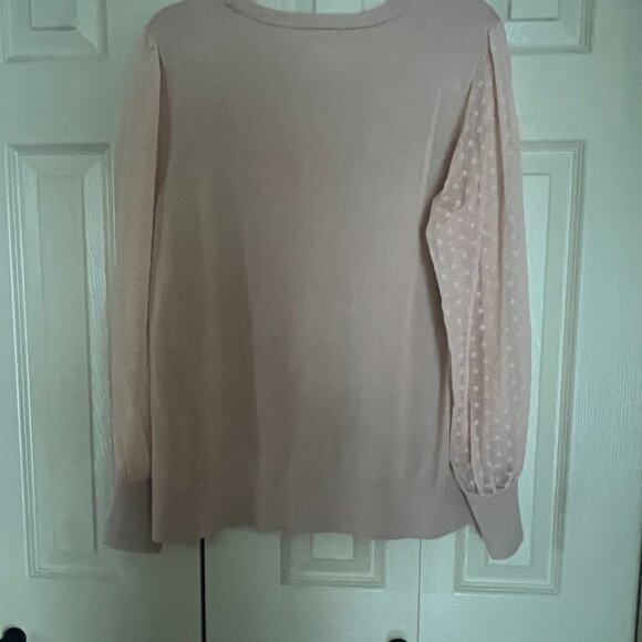Calvin Klein Pink Top with Lace Sleeves - Picture 2 of 4